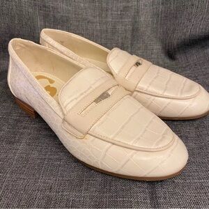 Circus by Sam Edelman Faux Leather Ivory Penny Loafers, Size 7 US/37 EU